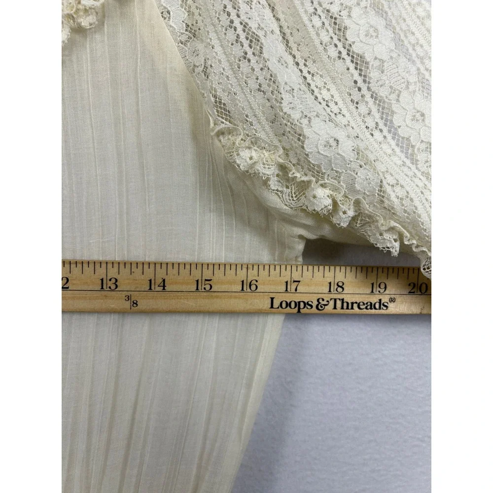 Prairie Victorian Stephanie Sue Womens 7/8 Ivory Lace Yoke Pleated Midi Dress - Picture 5 of 9